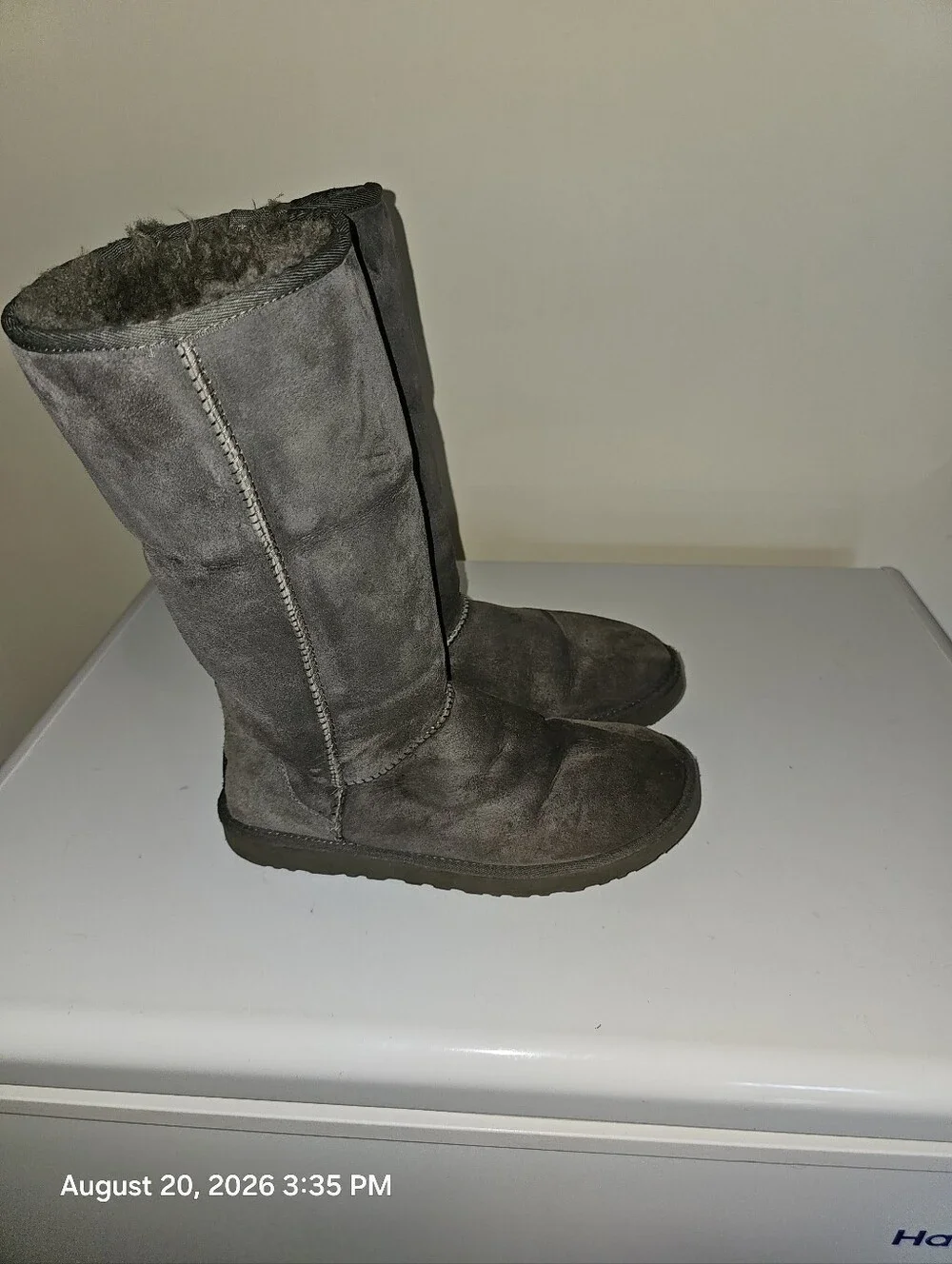 Women’s Gray Suede Tall Ugg Boots